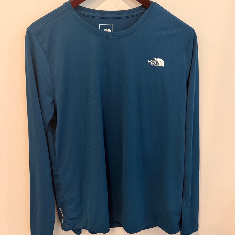 The North Face Womens FlashDry-XD Long Sleeve Top Teal Blue NF0A8ATT Large